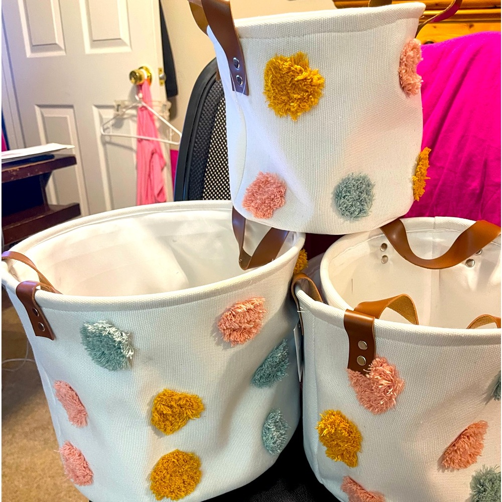 3 cute baskets small medium large new